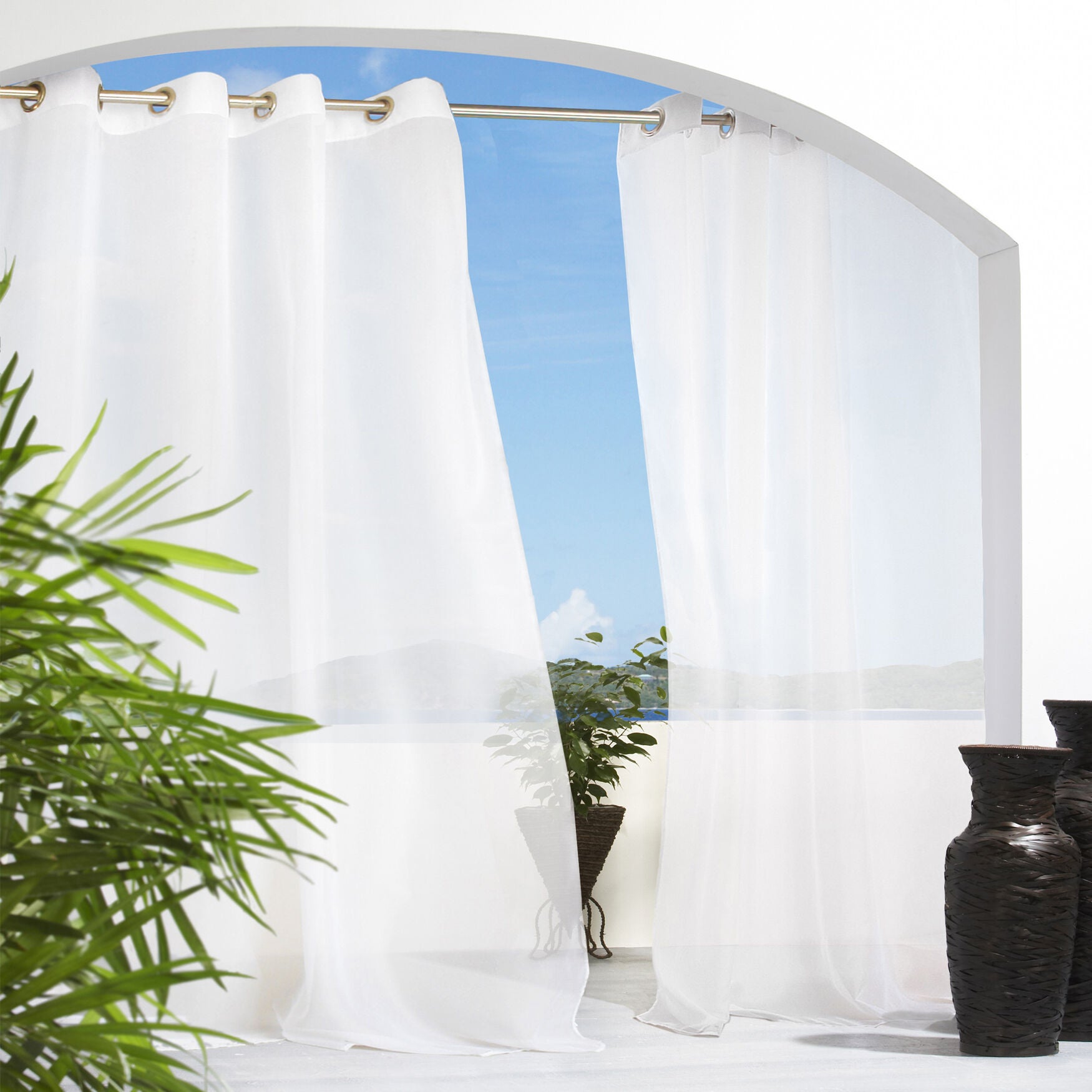 Cote d&#39;Azure Grommet Top Panel, WHITE, hi-res image number 0