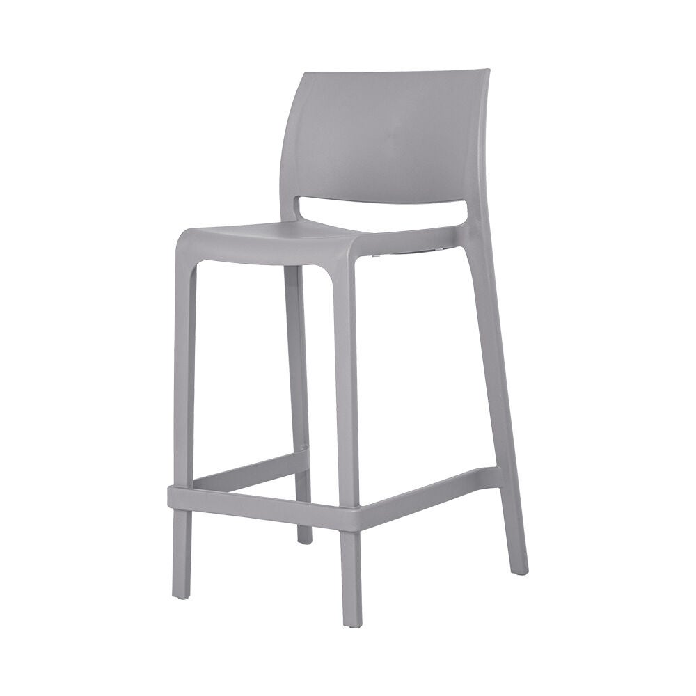 SET OF 2 SENSILLA OUTDOOR STACKABLE COUNTER STOOLS, COLD GREY, alternate image number 2