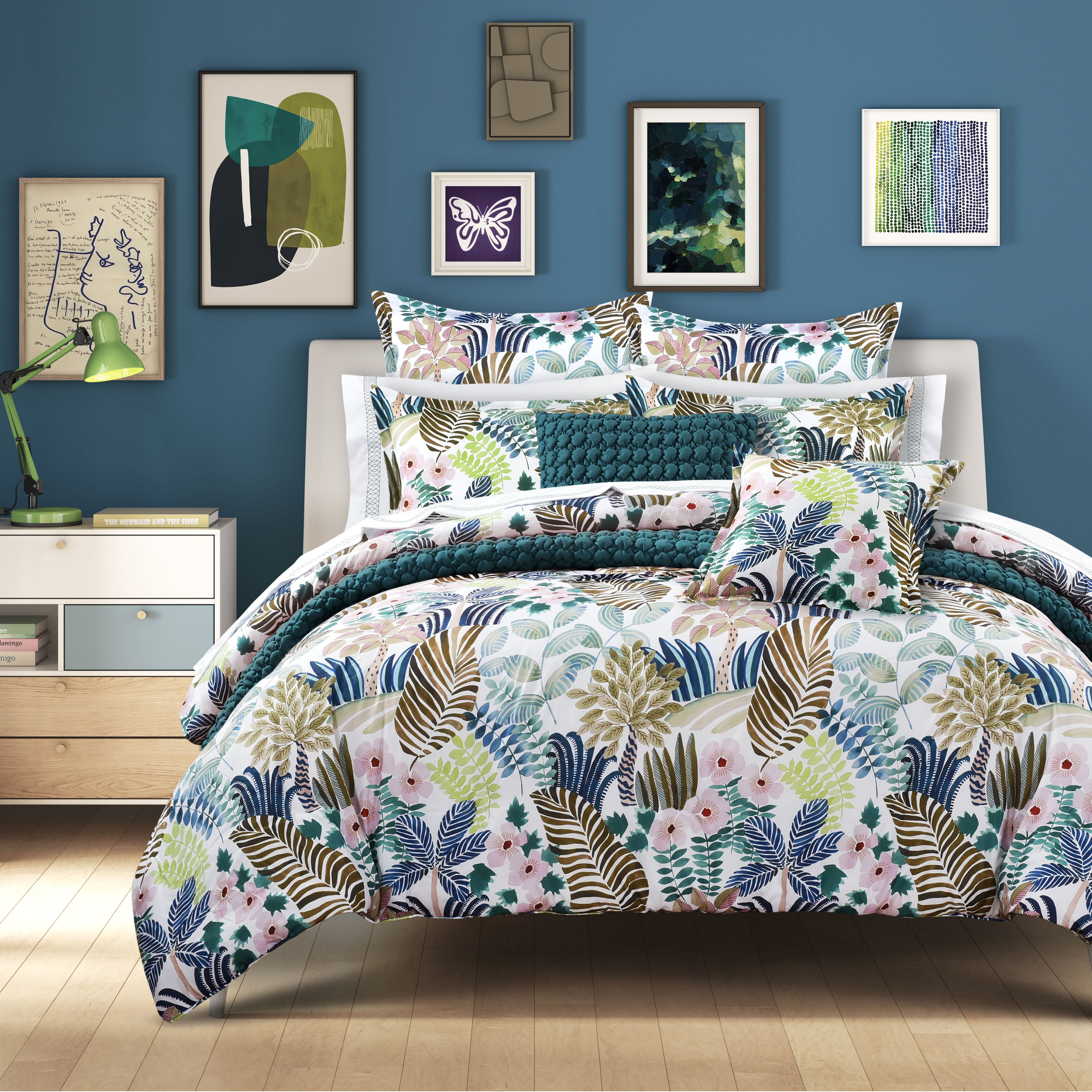 RAINFOREST FULL/QUEEN 3PC. COMFORTER SET, TEAL, hi-res image number 0