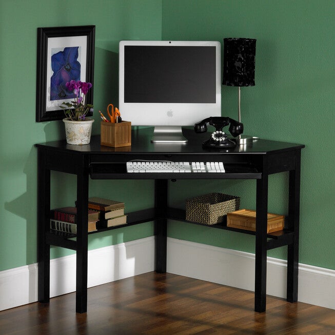 Solid Wood Modern Corner Computer Desk, , alternate image number null