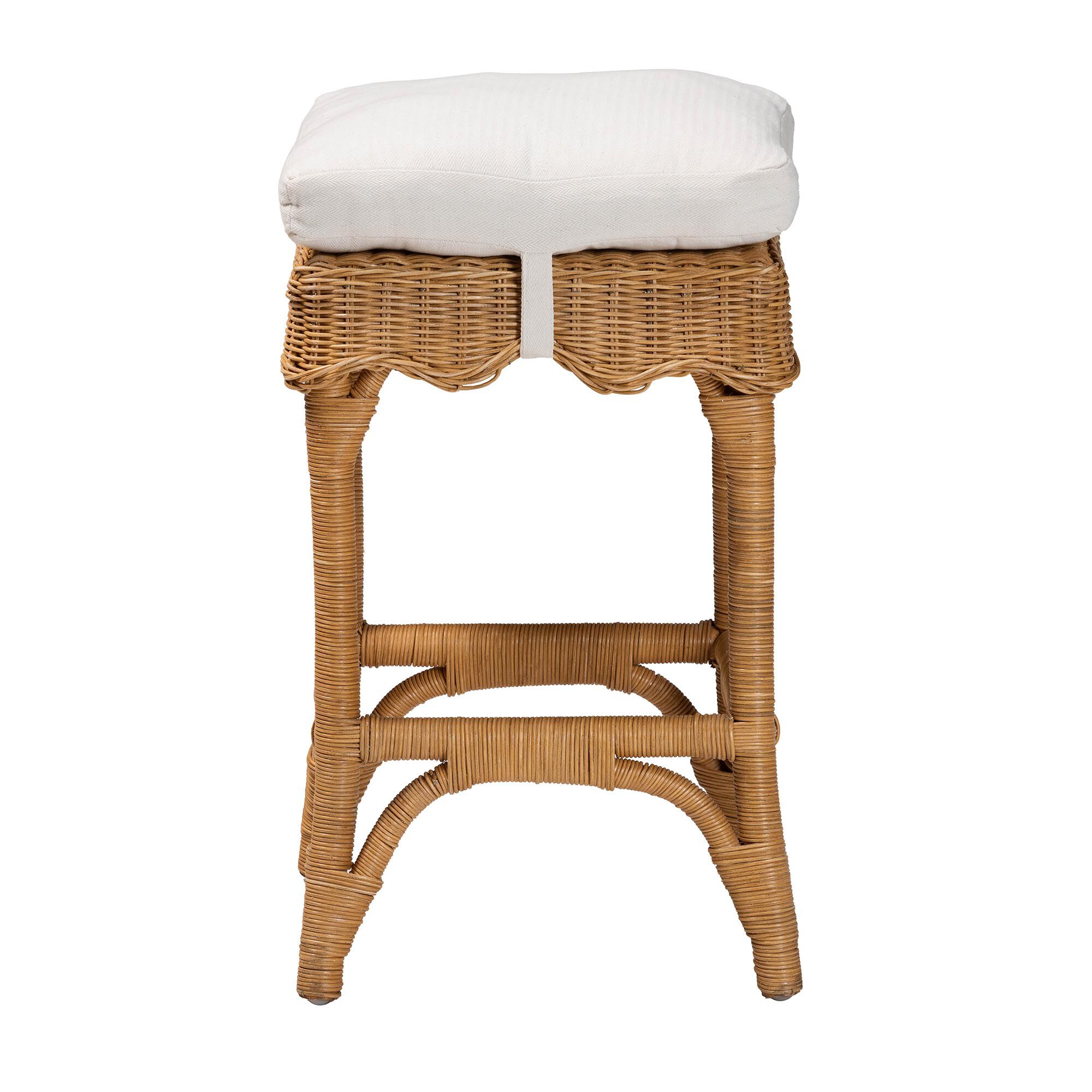 Muy Bohemian Scallop Honey Rattan Counter Stool, HONEY, alternate image number 3