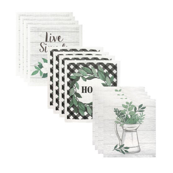 Swedish Sponge Cloths, Set Of 12 Dish Cloth, WOODGRAIN, hi-res image number null