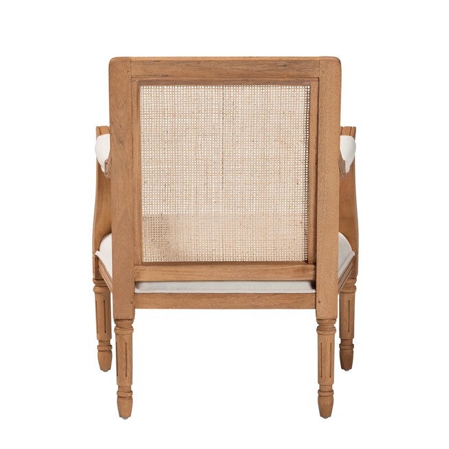 Garridan Traditional French Beige Fabric And Dark Brown Finished Wood Accent Chair, , alternate image number 3