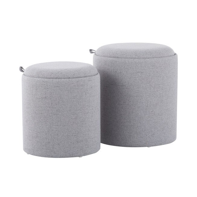 Nesting Ottoman Set, GREY NATURAL, hi-res image number null
