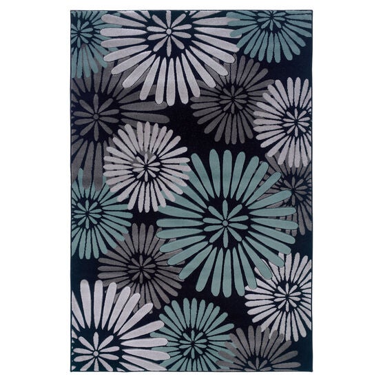 Milan Black/Aqua 8'X10' Area Rug, BLACK AQUA, hi-res image number null