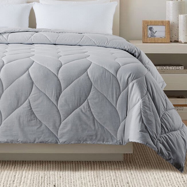 Antimicrobial Grey Down Alternative Comforter Comforters, , on-hover image number 1