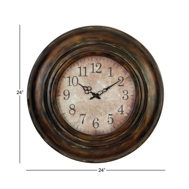 Brown Rustic Metal Wall Clock, , alternate image number 7