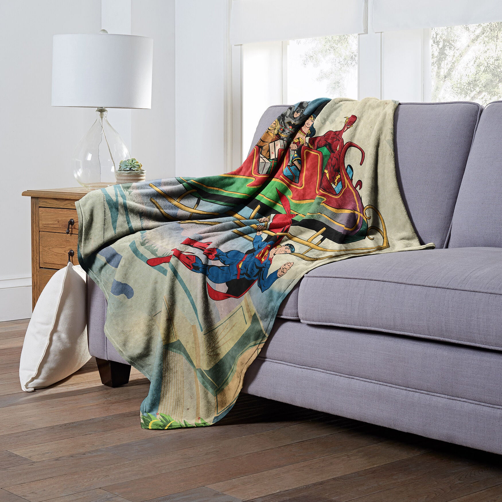 Wb Dc Justice League Super Sleigh Silk Touch Throw, , alternate image number 3