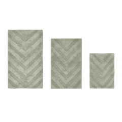 Hugo Collection 100% Cotton 3 Piece (17" X 24" | 21" X 34" | 24" X 40") Bath Rug Set