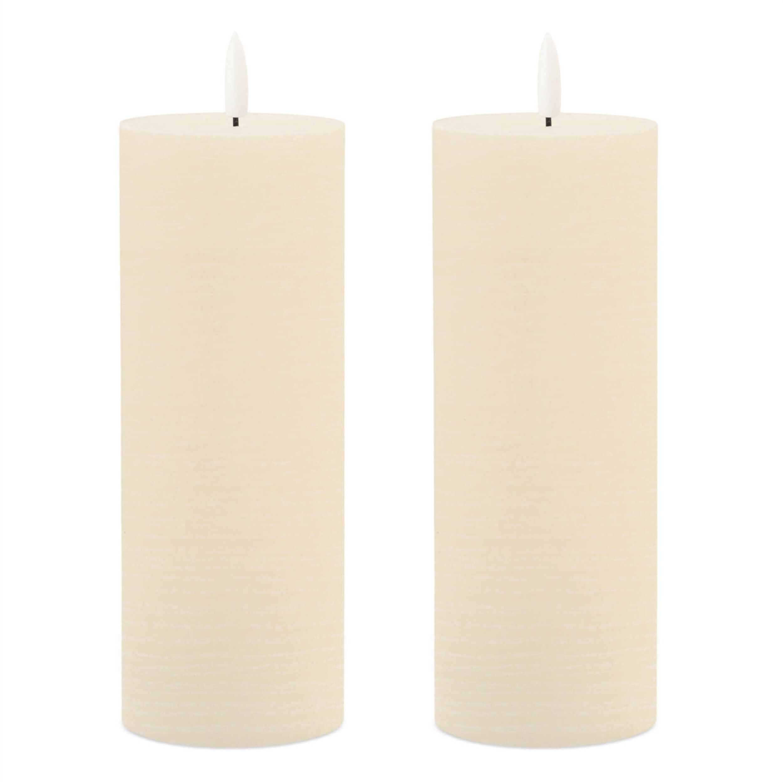 FIA Wick Ivory Pillar Candle Set of 2, BEIGE, alternate image number 2