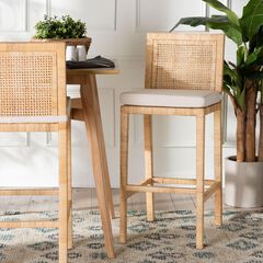 Sofia Bohemian Natural Rattan Bar Stool