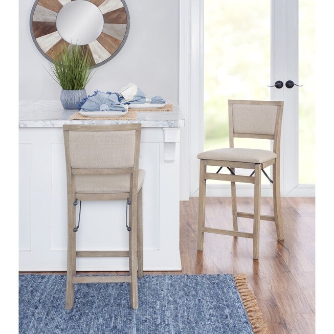 Keira Grey Wash Pad Back Folding Cnter Folding Stools, , alternate image number 14