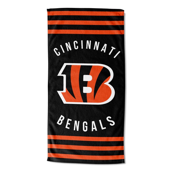 Bengals Stripes Beach Towel, MULTI, hi-res image number 0