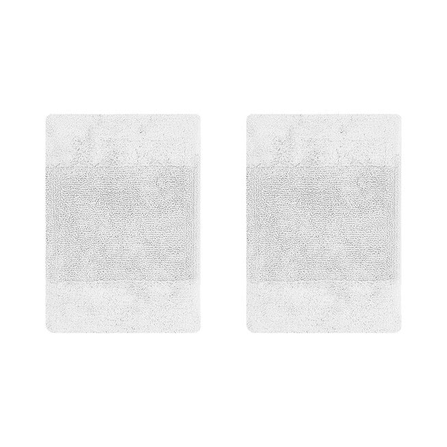 Granada Collection 100% Cotton 2 Piece (17 inches X 24 inches | 17 inches X 24 inches) Bath Rug Set, WHITE, hi-res image number 0