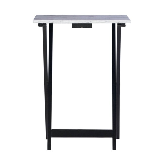 Jasper Tray Table Set White Faux Marble, , alternate image number null