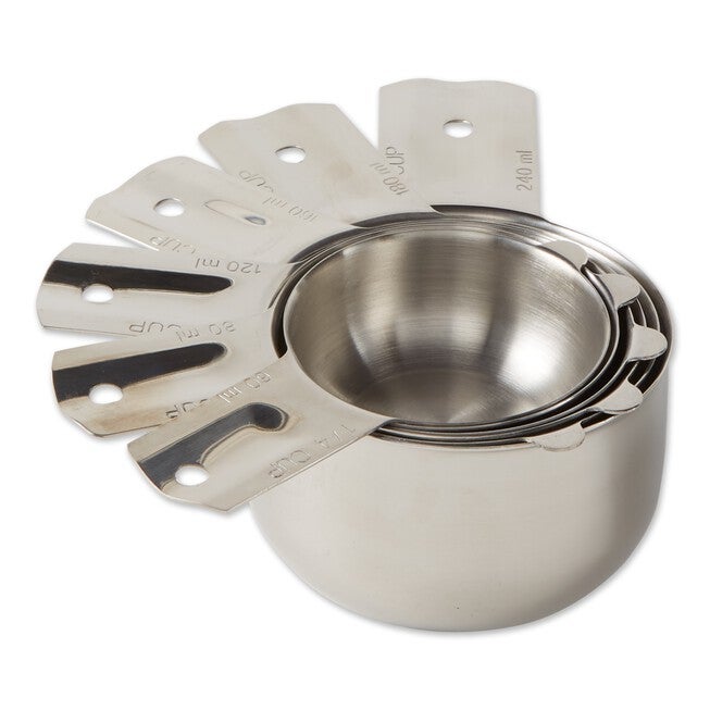 Nesting Stainless Steel Measuring Cups, Set 6, GRAY, hi-res image number null