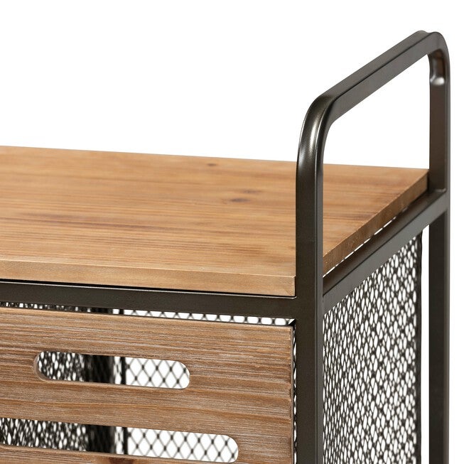 Aila Wood And Metal Multipurpose Kitchen Storage Cabinet Furniture, , alternate image number null