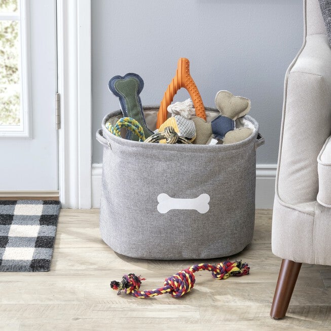 Capri Grey Toy Pet Dog Cat Basket, , on-hover image number null