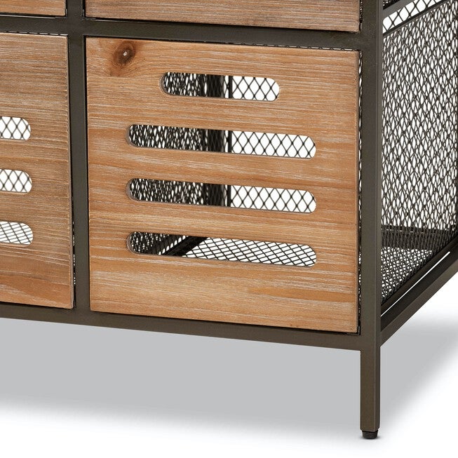 Aila Wood And Metal Multipurpose Kitchen Storage Cabinet Furniture, , alternate image number null