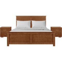 Winston Wooden Platform Bed in Cherry, King with 2 Nightstands