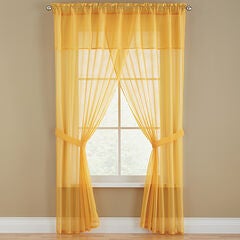 BH Studio Sheer Voile 5-Pc. One-Rod Curtain Set