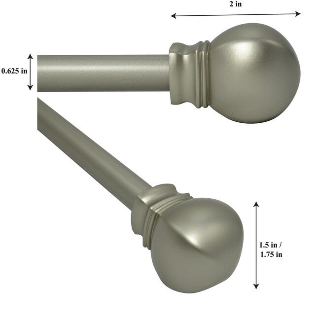 48 inches-86 inches Rod set with Ball Finial, , alternate image number 2
