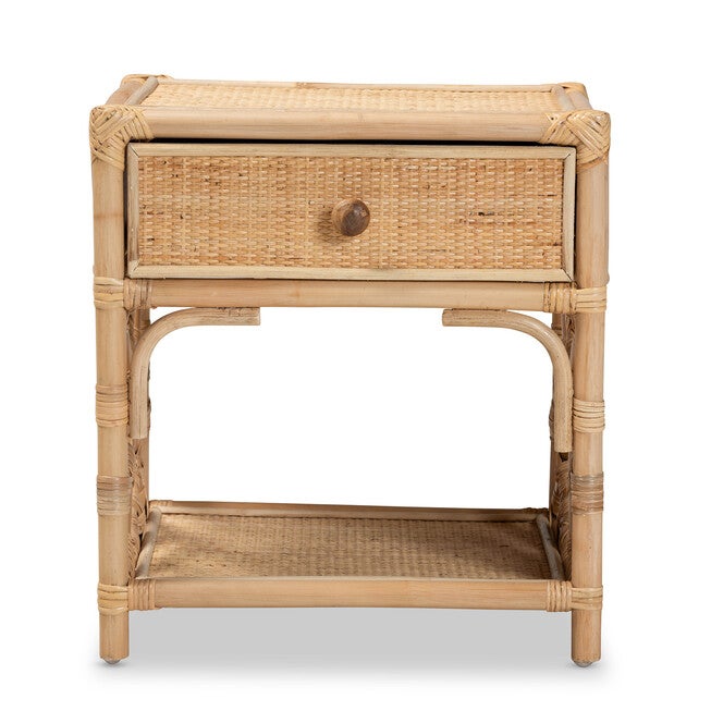Camara Modern Bohemian Natural Brown Rattan 1-Drawer Nightstand, NATURAL BROWN, alternate image number 4