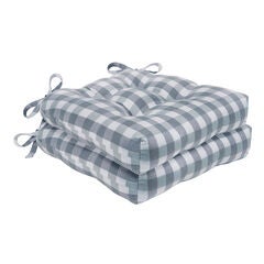 Buffalo Check Tufted Chair Seat Cushions Set of Two