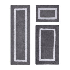 Hotel Collection 100% Cotton 3 Piece (17" X 24" | 24" X 40" | 20" X 60") Bath Rug Set