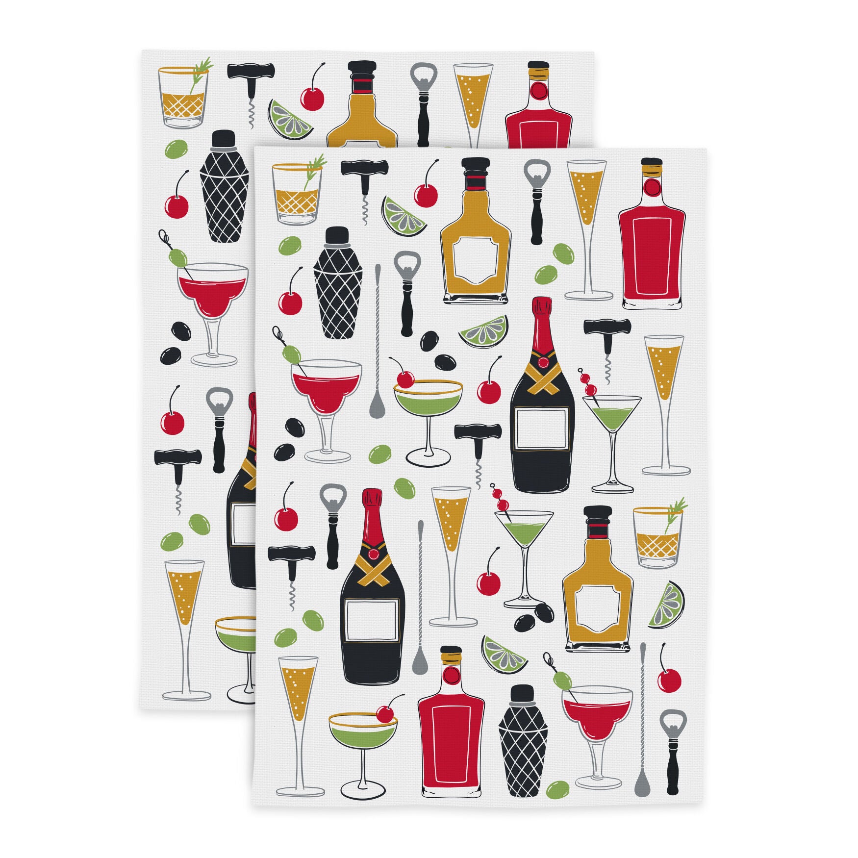 Fun Designer Print Kitchen Towel, Set 2, MULTI, hi-res image number 0