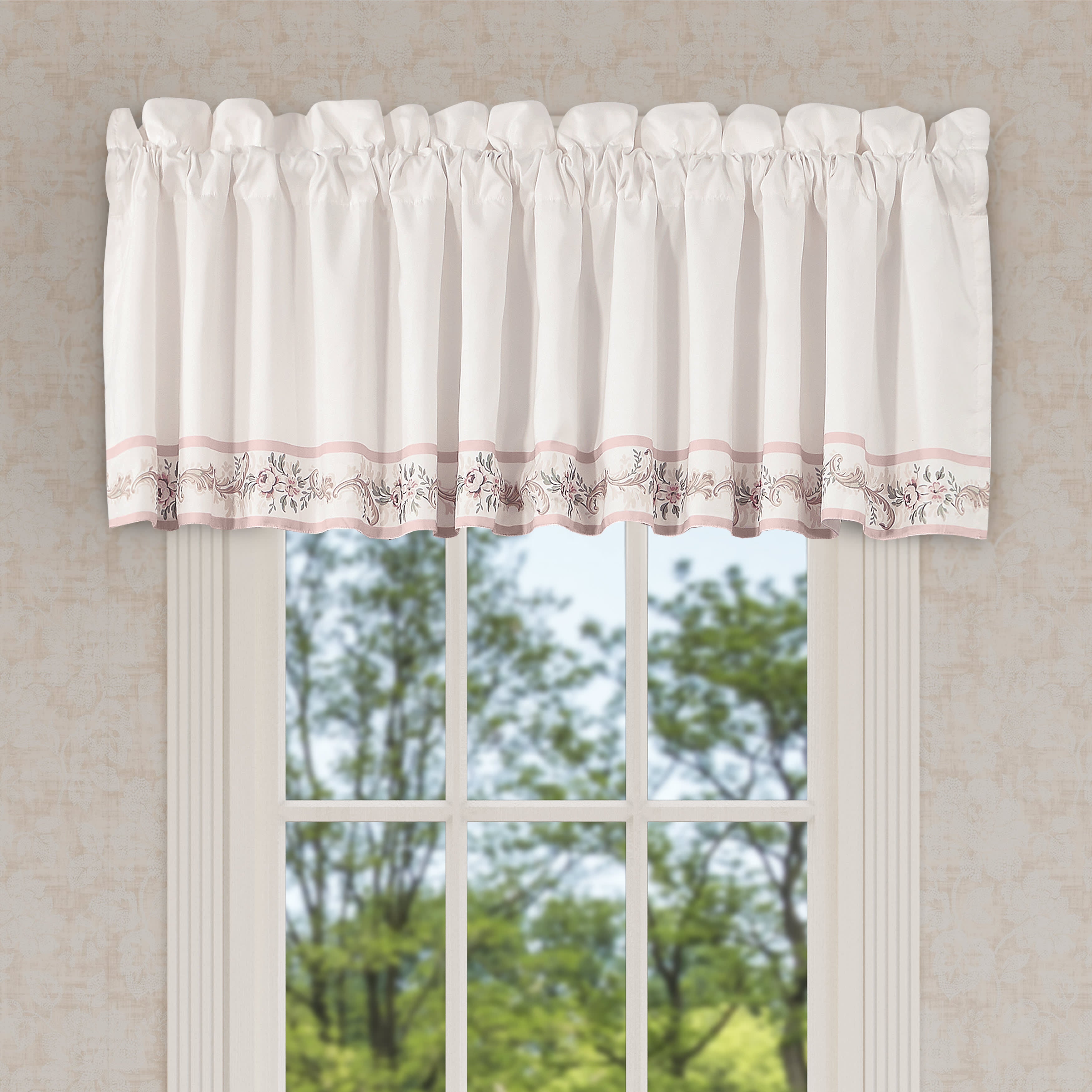 Avant Garden Window Straight Valance, BLUSH, hi-res image number 0