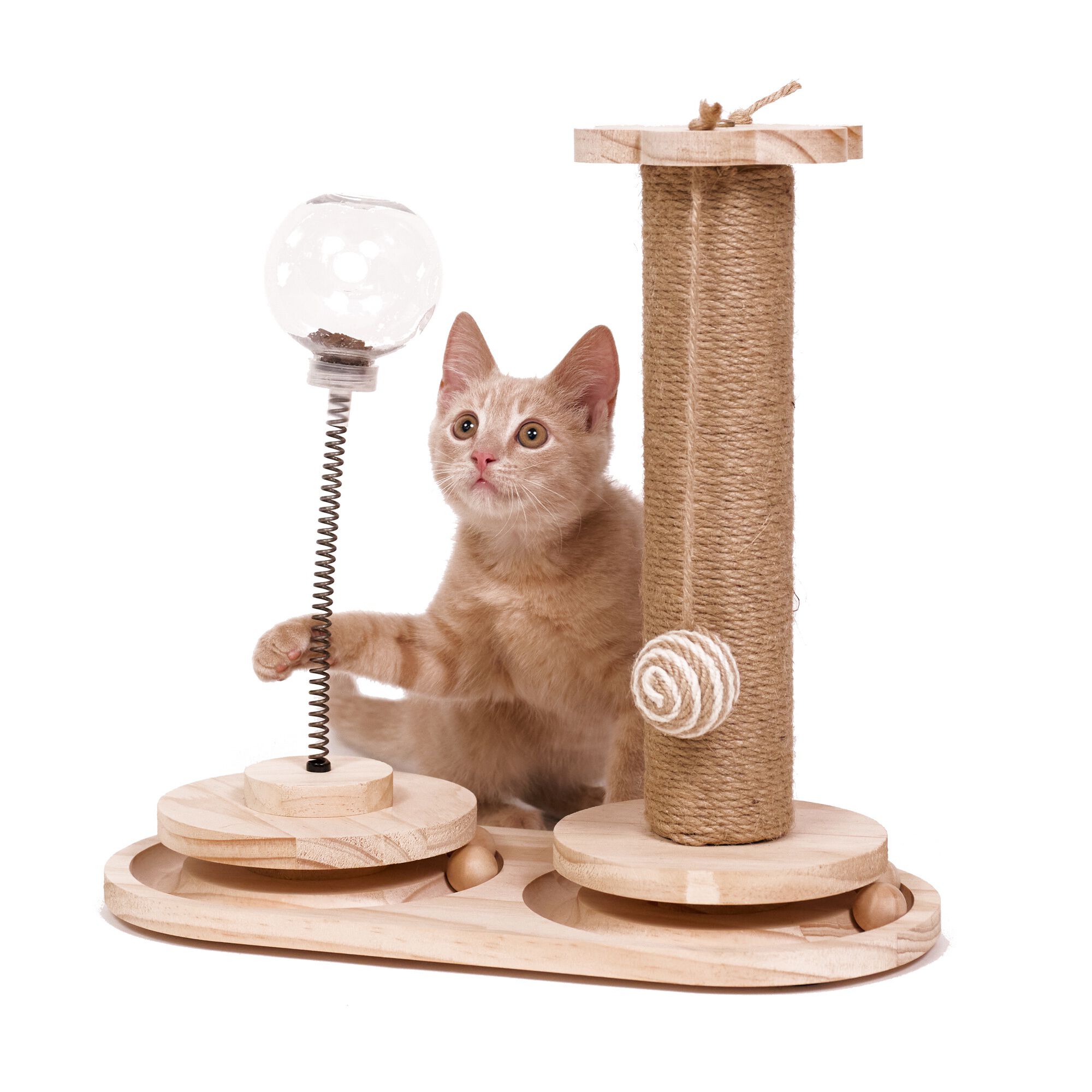 Interactive Scratch Post and Activity Center: The Ultimate Cat Playground, NATURAL BEIGE, alternate image number 6