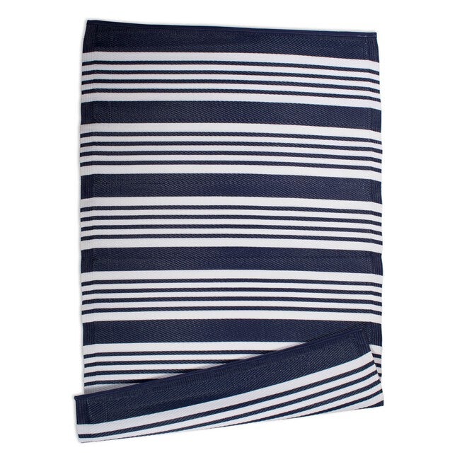 Nautical Blue Multi Stripe Outdoor Rug 4X6 Ft Floor Coverings, , alternate image number null