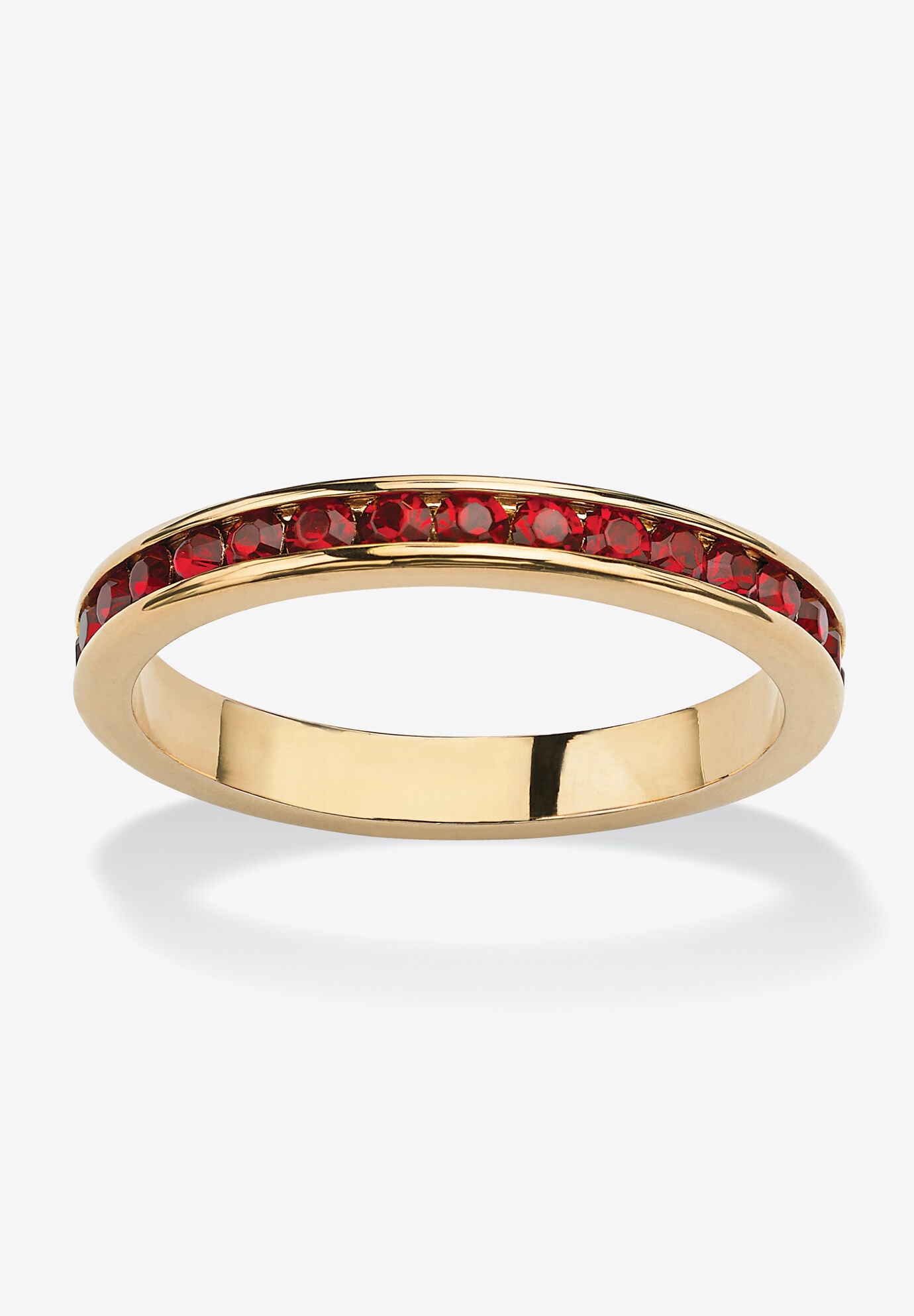 Yellow Gold Plated Simulated Birthstone Eternity Ring, JULY, hi-res image number 0