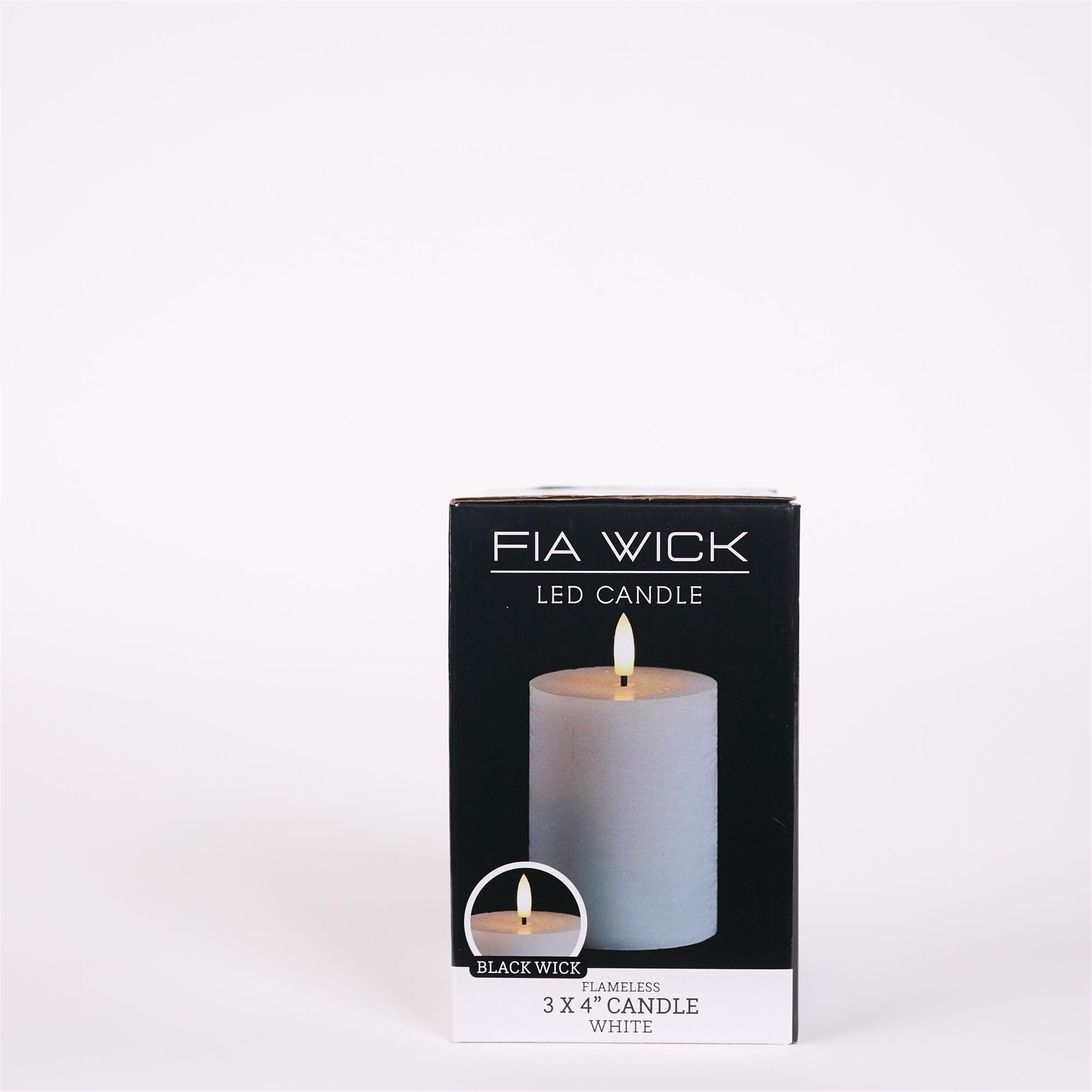 FIA Wick White Pillar Candle Set of 2, WHITE, alternate image number 1