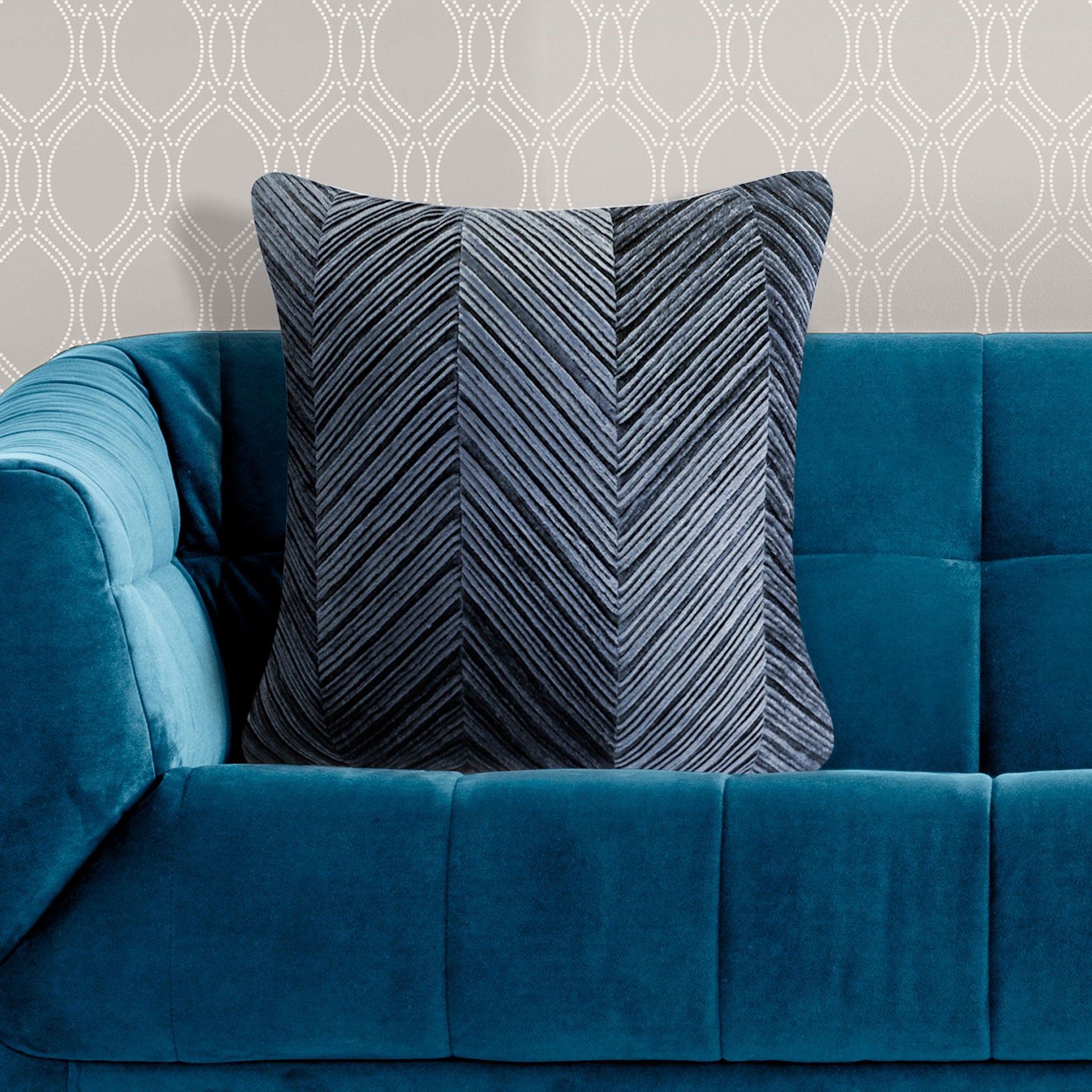 Chevron Velvet Decorative Pillow, , on-hover image number 1