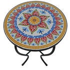 Lori Mosaic Folding Side Table, RED AQUA, hi-res image number null
