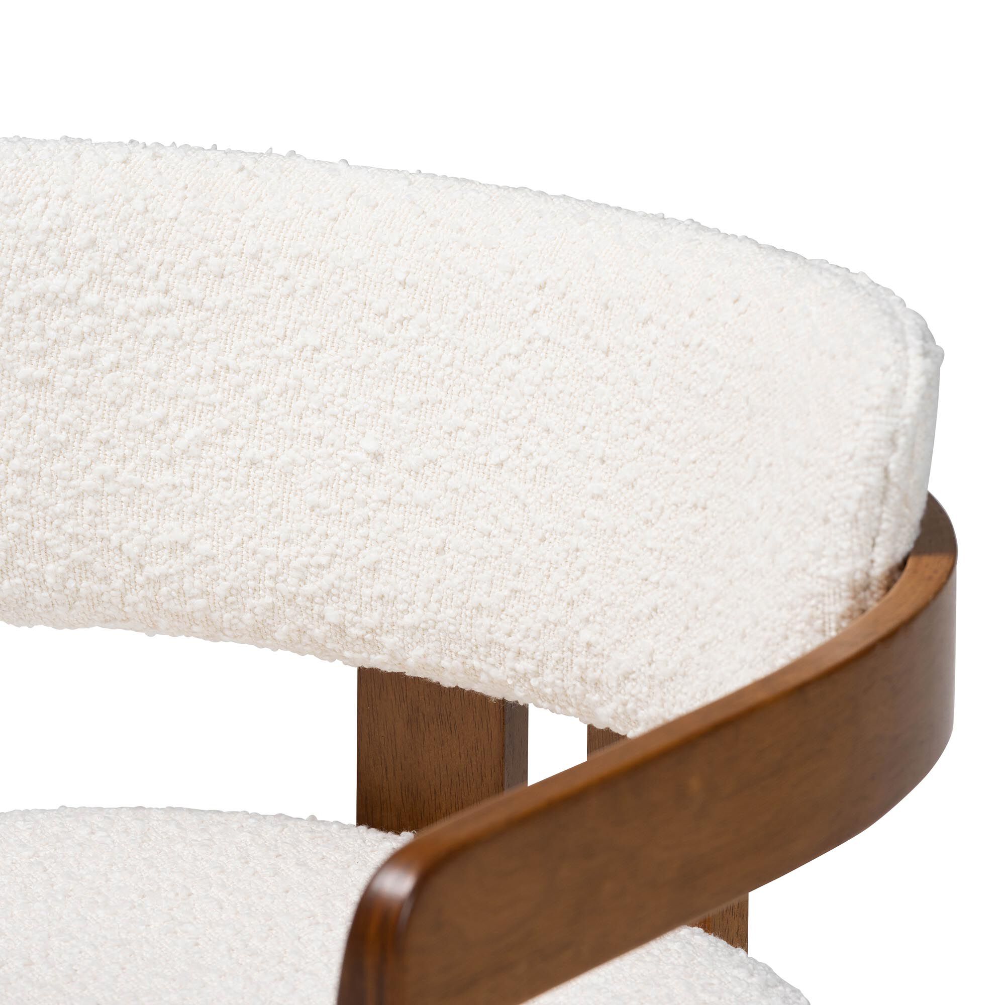 Carice Modern Cream Boucle Dining Chair, CREAM, alternate image number 5