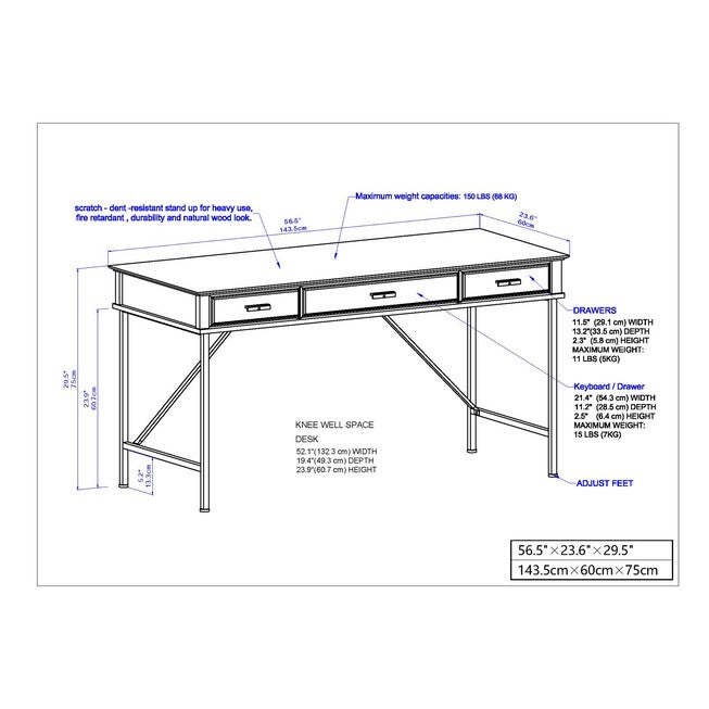 Saint Birch Elma Writing Desk In Washed Gray Writing Desk, , alternate image number null
