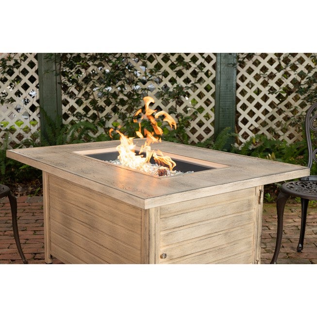 Sawyer Rectangular Aluminum LPG Fire Pit in Driftwood, , alternate image number null