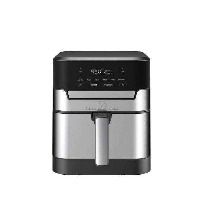 Uber Appliance 7Qt 8-Function Digital Air Fryer - Stainless Steel Ceramic Coated Non Stick, , on-hover image number null