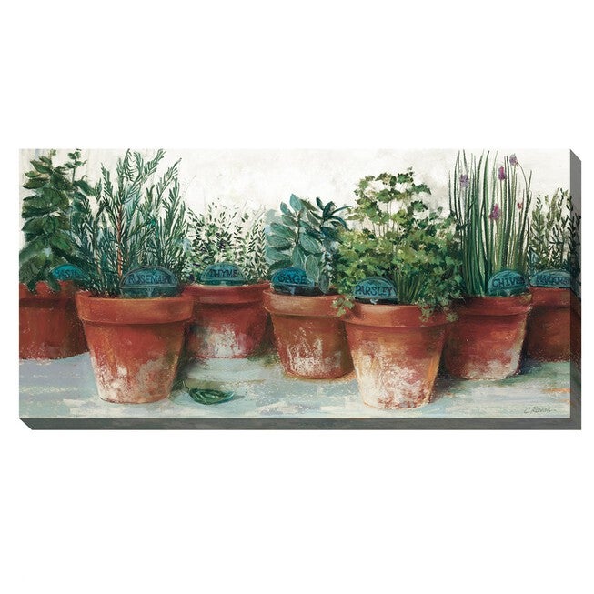 KITCHEN HERBS OUTDOOR ART 48X24, MULTI, hi-res image number null