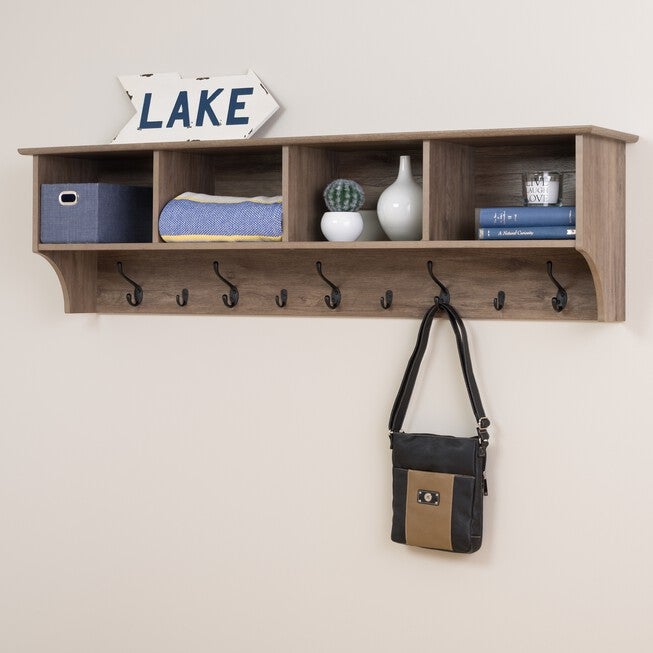 60 inches Wide Hanging Entryway Shelf, GRAY, hi-res image number null