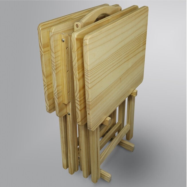5pcs Tray Table Set-Natural, , alternate image number 8