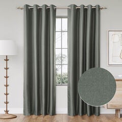 Textured Grid 100% Blackout Grommet Pair