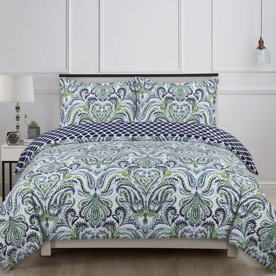 Provence Paisley Comforter Set, BLUE WHITE GREEN, hi-res image number null