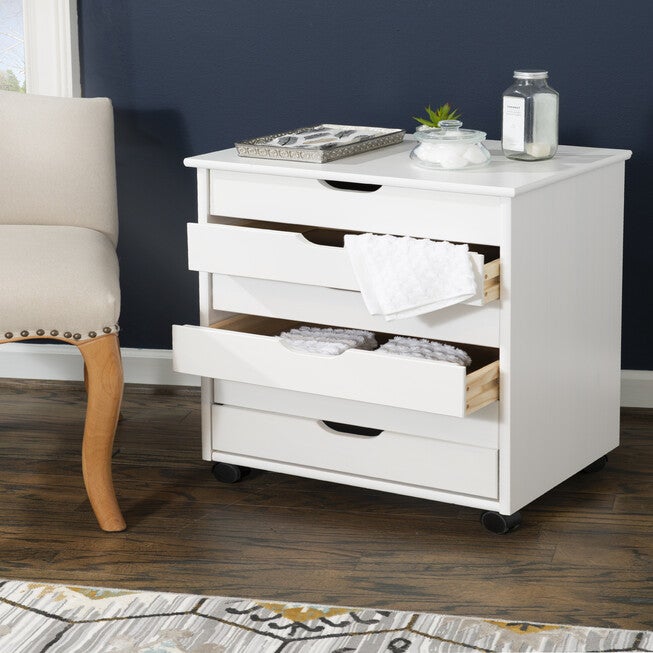 Cary Six Drawer Wide Roll Cart White Wash, , alternate image number 6