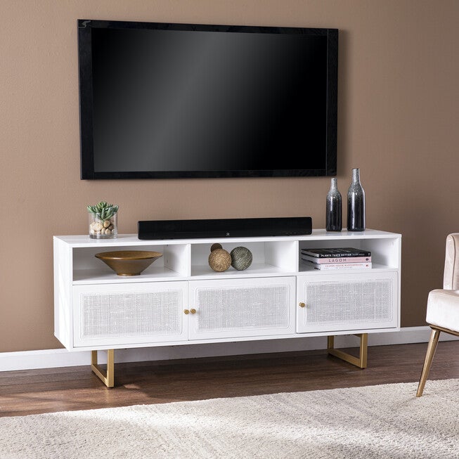 Mursley Media Cabinet w/ Storage, WHITE, hi-res image number null