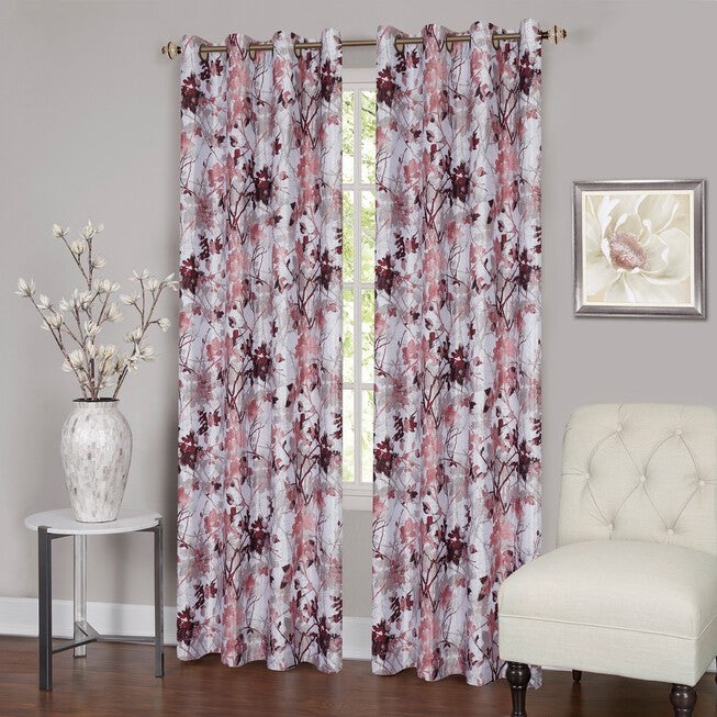 Tranquil Lined Grommet Window Curtain Panel, BLUSH, hi-res image number 0