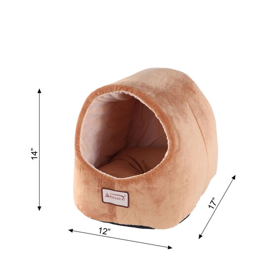 Cat Pet Small Dog Cave Shape Bed, Brown, , alternate image number null